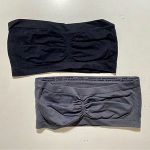 Gray and Black Bandeau Tops